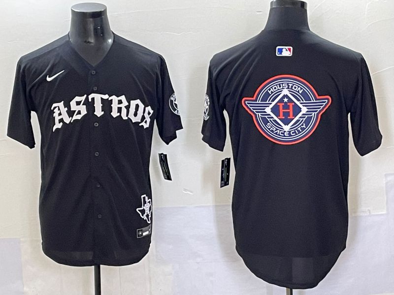 Men 2025 Houston Astros Blank Black Seven generations Joint Name Nike MLB Jersey style 31->houston astros->MLB Jersey